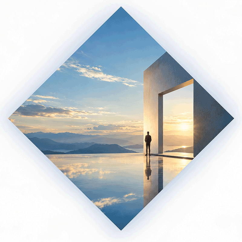 A doorway opening towards new possibilities